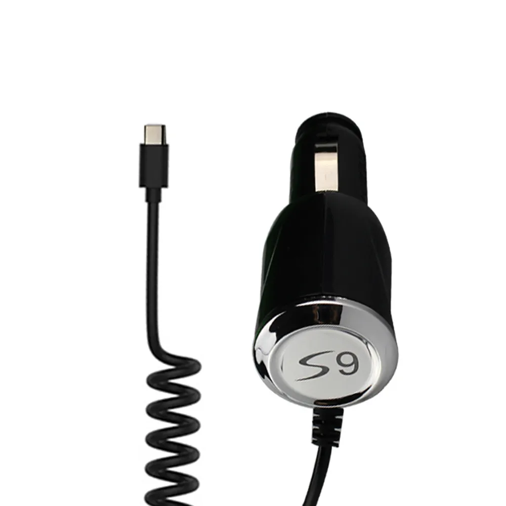 Автомобильное зарядное устройство USB Type C Адаптивное для Samsung S9 # D3 со светодиодным