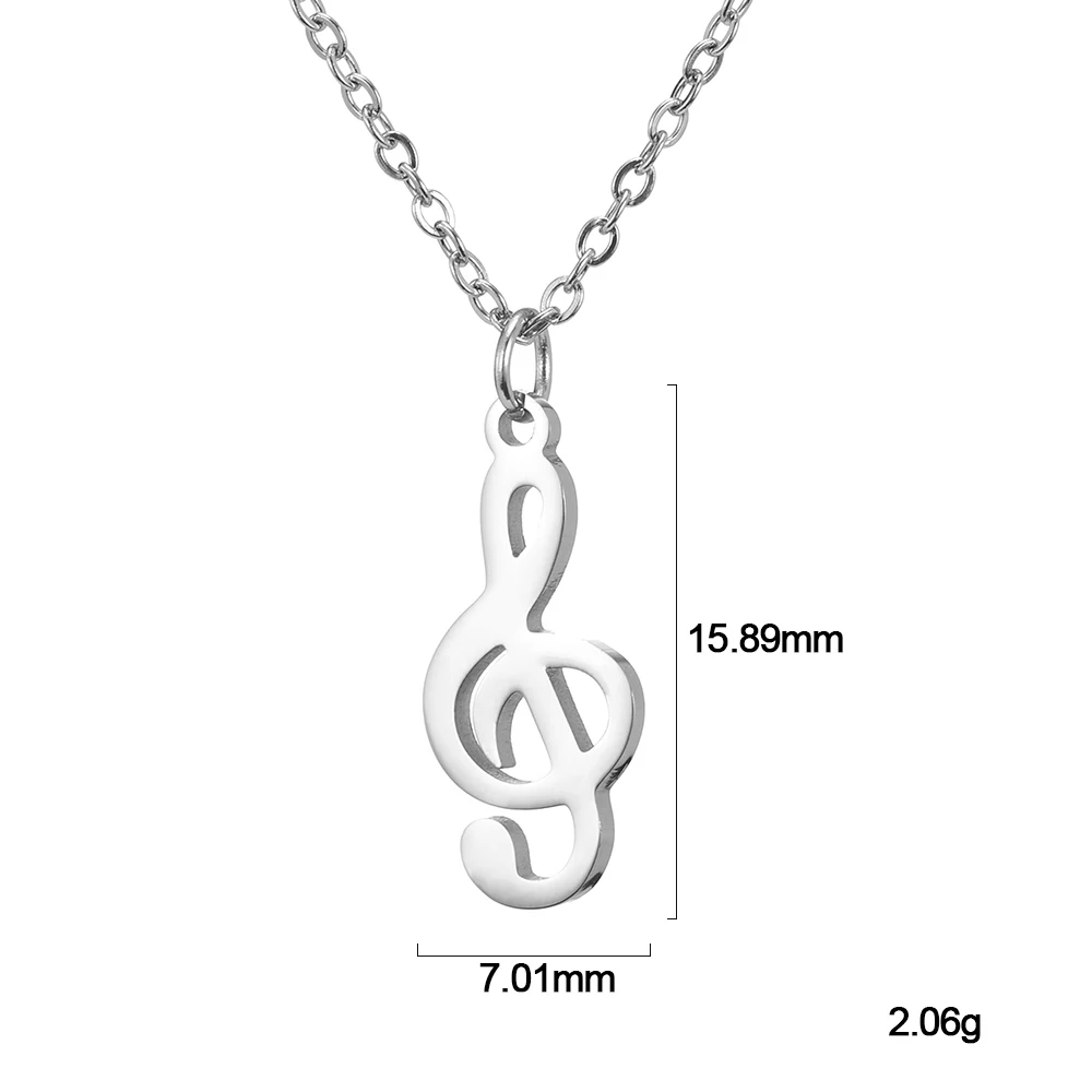 Stainless Steel Musical Pendant Violin Clef