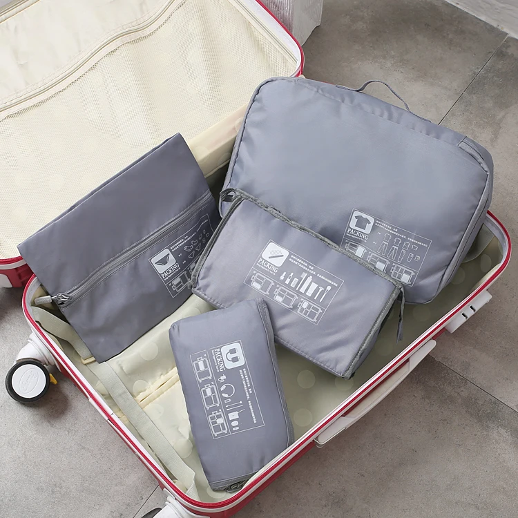 travel accessories 4 pcs set zip luggage clothes underwear cosmetics