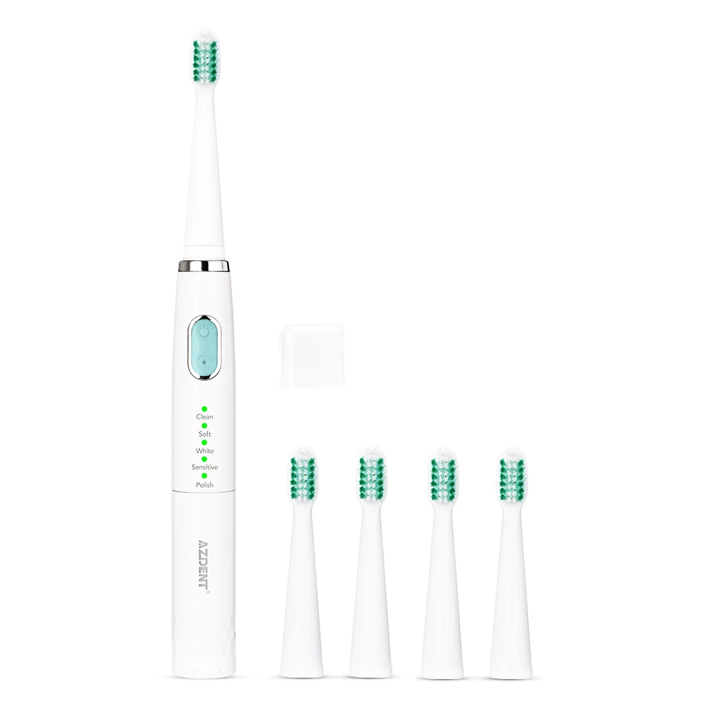 Новая мода 5 режимов электрическая звуковая Зубная щётка Тип батареи для взрослых AZ-4 Pro электрическая зубная щетка+ 3/5 головок 2 минутный таймер зубы чистыми - Цвет: 5 heads toothbrush