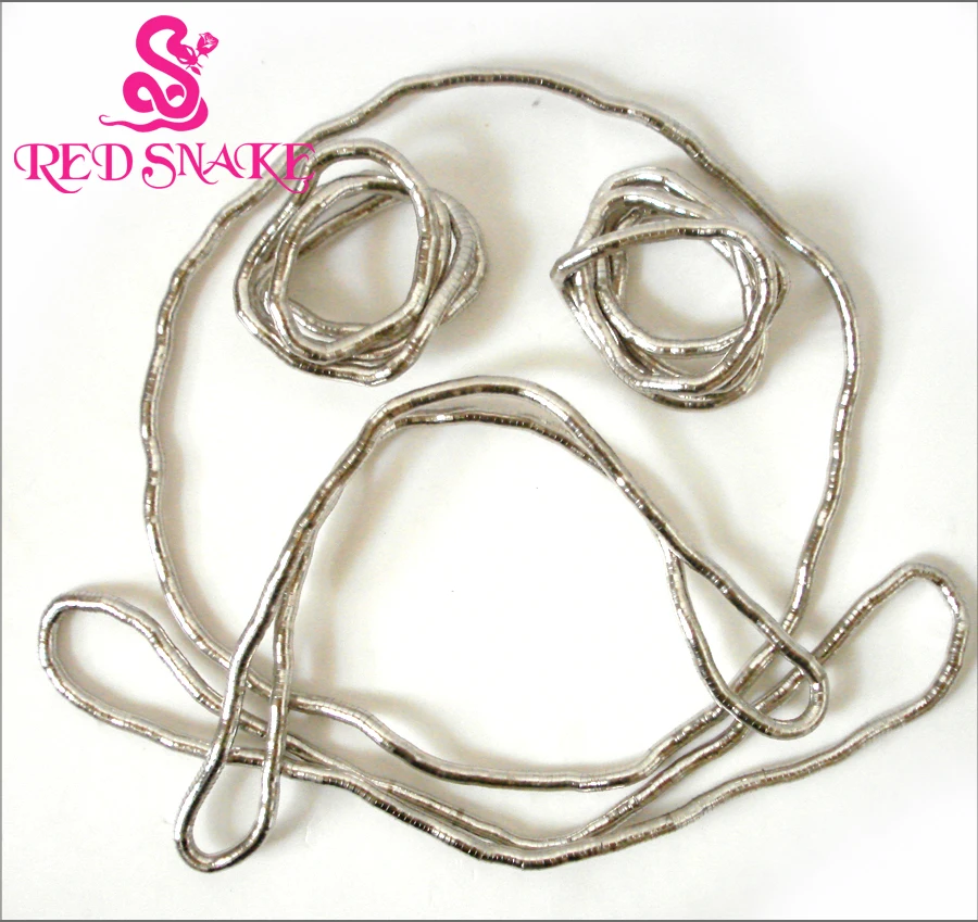 

RED SNAKE 5pcs Bendy Fashion Flexible Titanium Silver Solidcolour Snake Necklace 90cm*8mm Larger Manufactory Price