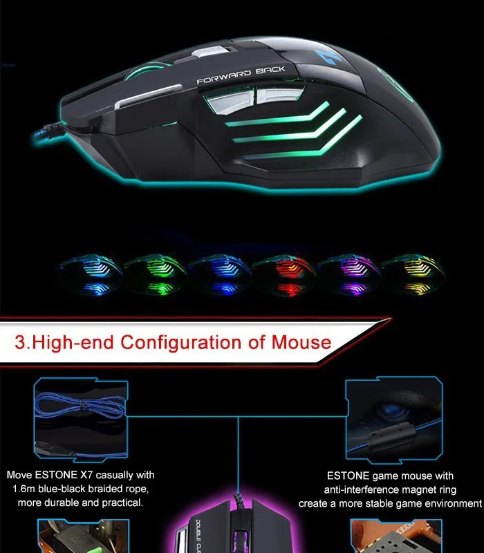 Проводной игровой Мышь мыши 7 кнопок оптическая компьютерная мышь e-спортивная USB Мышь для компьютера ноутбука Raton Ordenador X7
