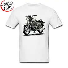 T-Shirts col ras du cou pour hommes, Style rétro, Design de moto, tout en coton, à manches courtes, à prix réduit