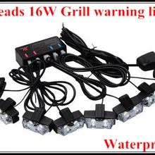 Высокая Звезда 8 головок 16 Вт светодиодный автомобильный гриль предупреждающий свет, стробоскопы, аварийные огни для полиции, скорой помощи, пожарная машина, водонепроницаемый