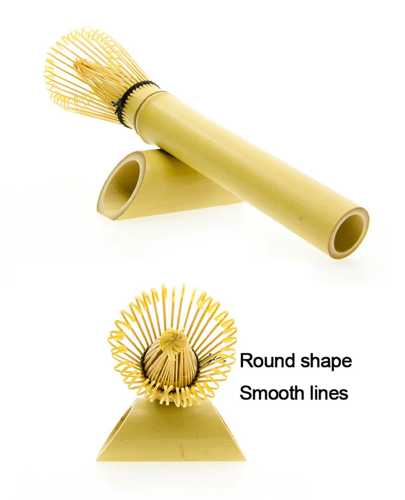 Golden Bamboo Matcha Whisk Practical Long Handle Bamboo Chasen 45 Matcha Powder Whisk Green Tea Chasen Brush Tool & Holder (3)