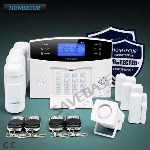 

HOMSECUR Shipping from Russia Wireless GSM 850/900/1800/1900 Burglar Alarm System+PIR+5*Door Sensor