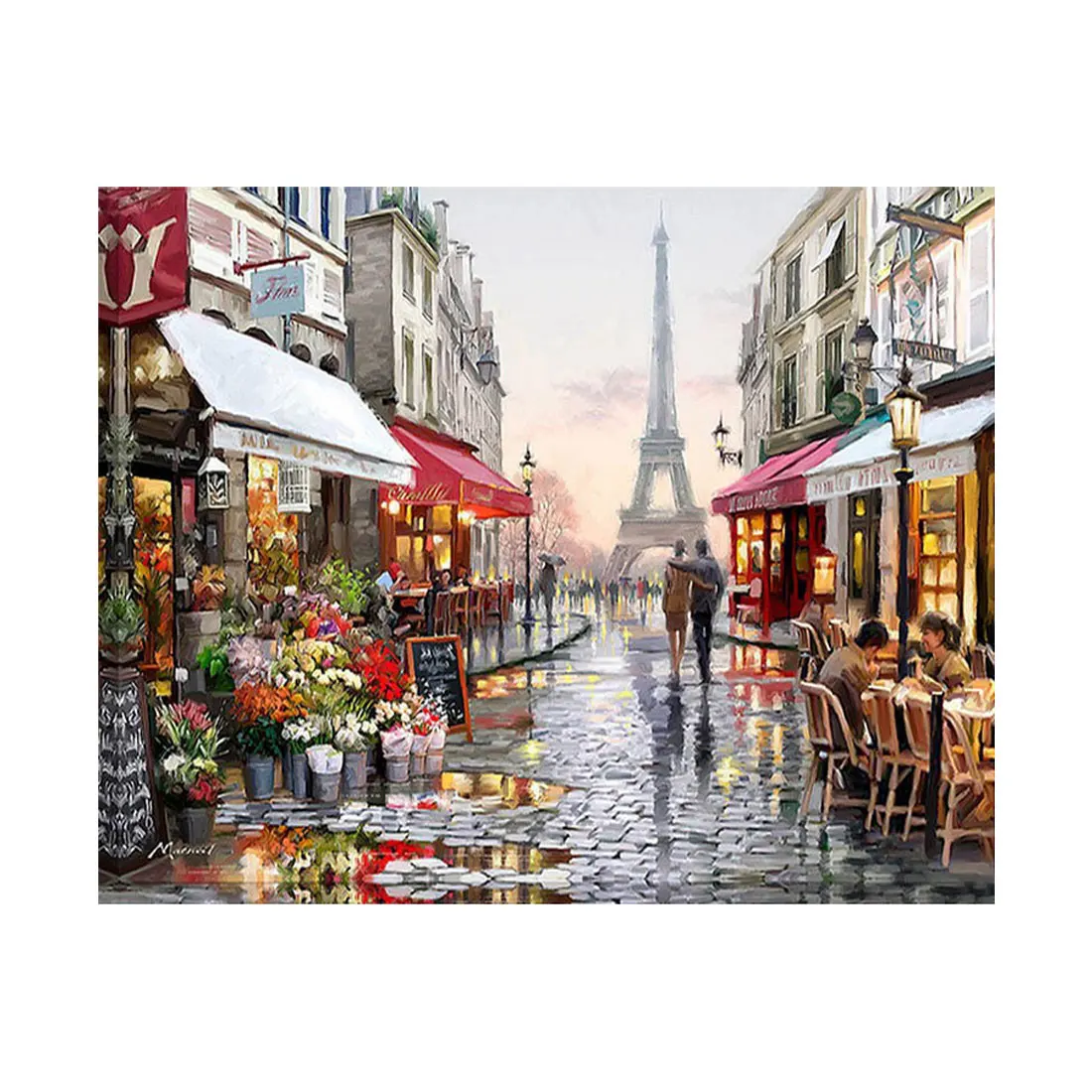 Парижская улица DIY Абстрактная живопись по номерам полотно ручной работы; рисунок домашний настенное искусство картина для гостиной уникальный подарок
