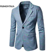 Мужской приталенный Блейзер с узором, Клубные вечерние костюмы, новинка, одежда, блейзер для мужчин на одной пуговице, Pui men tiua FF