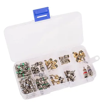 

100 Pcs/Box HVAC R134A/R12 A/C Air Schrader Valve Core & Remover Tool Kit 1/4" 5/16" TN99