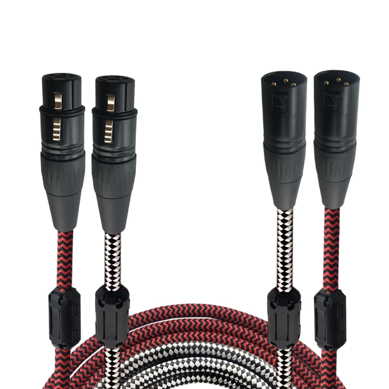 A Pair XLR Male to Female Extension Audio Cable Hifi Mixer Console Speaker Microphone XLR 3 Pin Balanced Cable 1M 2M 3M 5M 8M