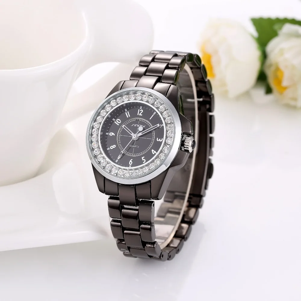 Женские наручные часы SINOBI из нержавеющей стали со стразами|montre femme|montre womenmontre relogio
