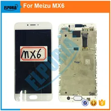 Original For Meizu MX6 Cellphone LCD Display +Digitizer Touch Screen Glass Replacement Parts 5.5 Inch White Color with frame