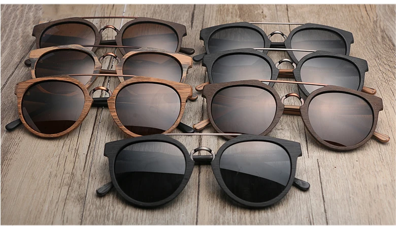 HDCRAFTER круглые винтажные деревянные солнцезащитные очки, поляризационные мужские брендовые дизайнерские солнцезащитные очки, деревянные солнцезащитные очки для женщин oculos de sol masculino