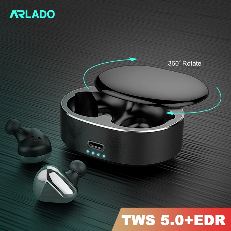 Online Auriculares Arlado T50 TWS Bluetooth auriculares inalámbricos Bluetooth reducción de ruido auriculares estéreo deportivos para IOS auriculares Android