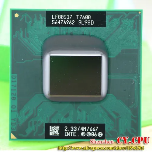 intel cpu Ноутбук Core 2 Duo T7600 cpu 4M Разъем 479 кэш/2,33 ГГц/667/двухъядерный процессор ноутбука