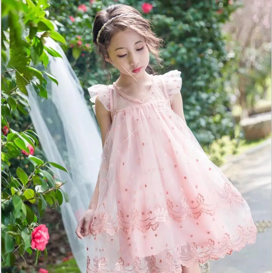 

girl dress summer 2019 kids party dresses fashion high-grade children princess dress sweet princess costume belle kids clothing