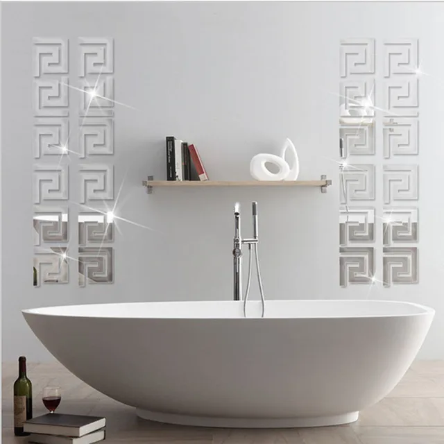 Mirror Wall Sticker Home Decor Puzzle Labyrinth Acrylic Mirrored Mirror Wall Sticker Home Decor Puzzle Labyrinth Acrylic Mirrored Decorative For Decals Gold Silver