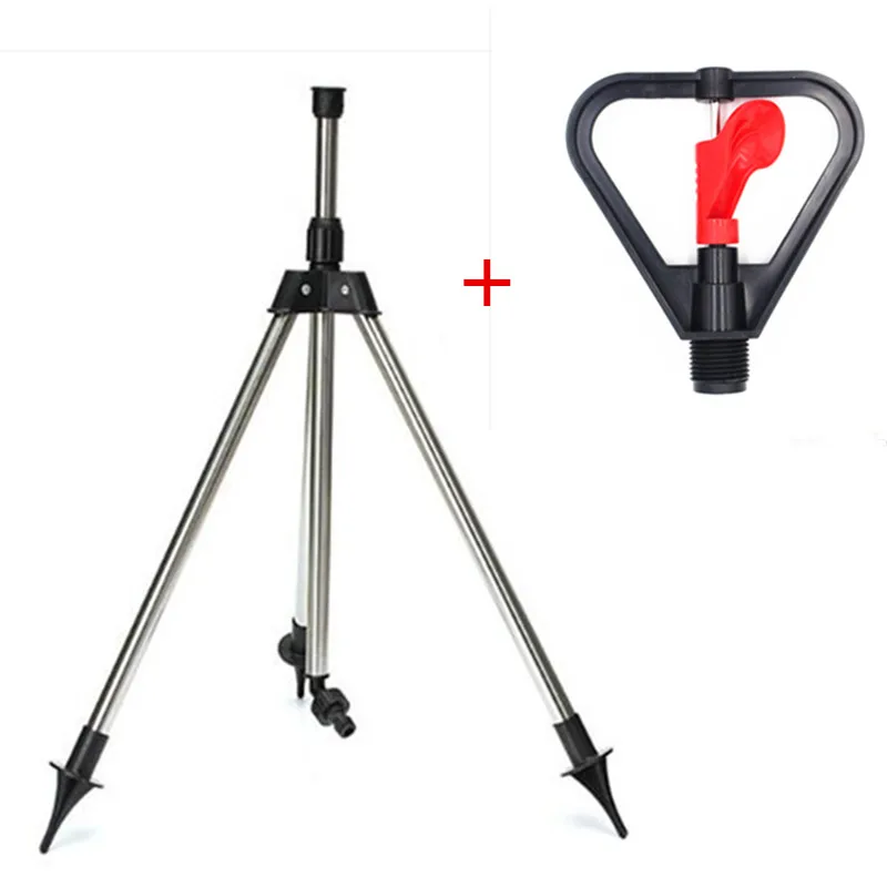 

1/2inch Refraction Nozzle With Steel Tripod 360 Rotating Atomizing Garden Sprinkler Cooling Plastic Nozzle Yard Watering Tools
