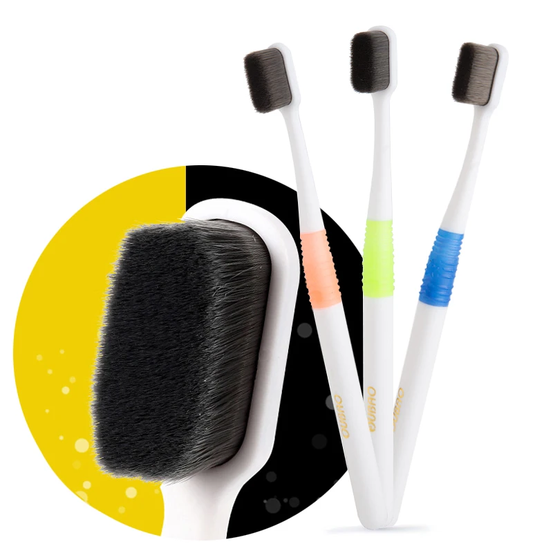 Super Dense Bristles Toothbrush Ultrasoft Bamboo Charcoal Fiber Soft Oral Care for Kids Pregnant Sensitive Gums with Case
