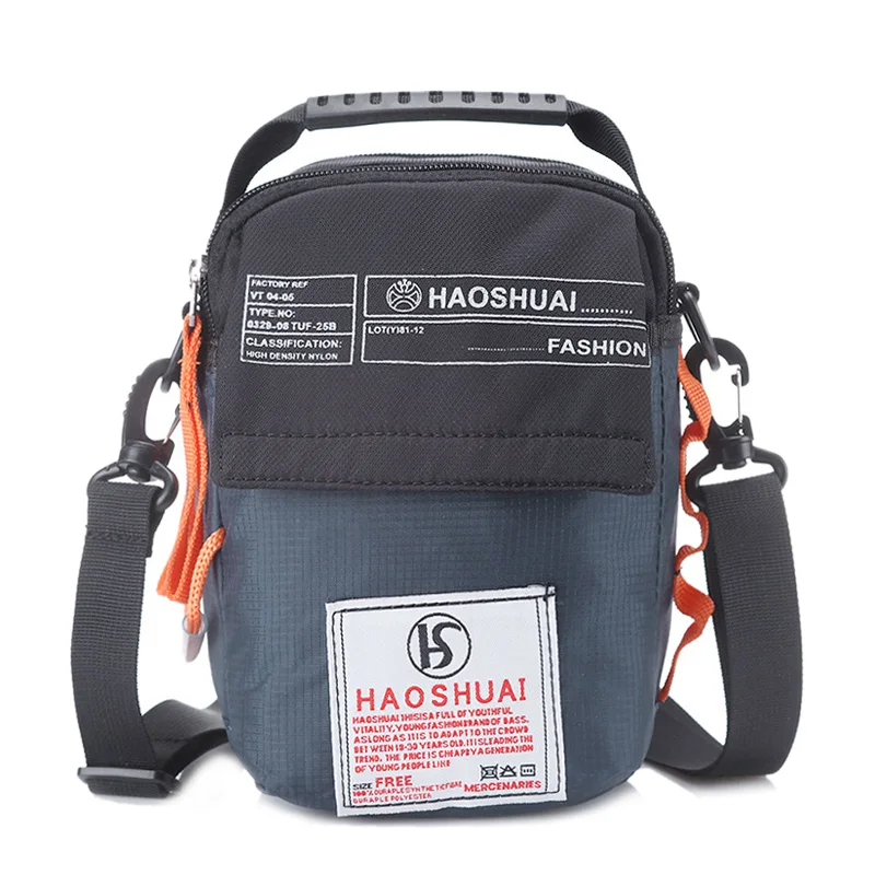 Мужская мини-сумка с клапаном, Лоскутная сумка-мессенджер, водонепроницаемая нейлоновая сумка с буквенным принтом, камуфляжная дорожная альпинистская сумка на плечо XA209WC - Цвет: dark blue