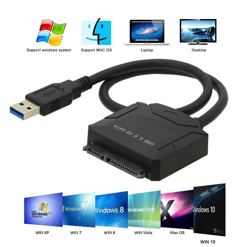 Супер скорость USB 3,0 SATA III адаптер конвертер кабель для 2," 3,5" жесткий диск HDD SSD с DC вход Jack