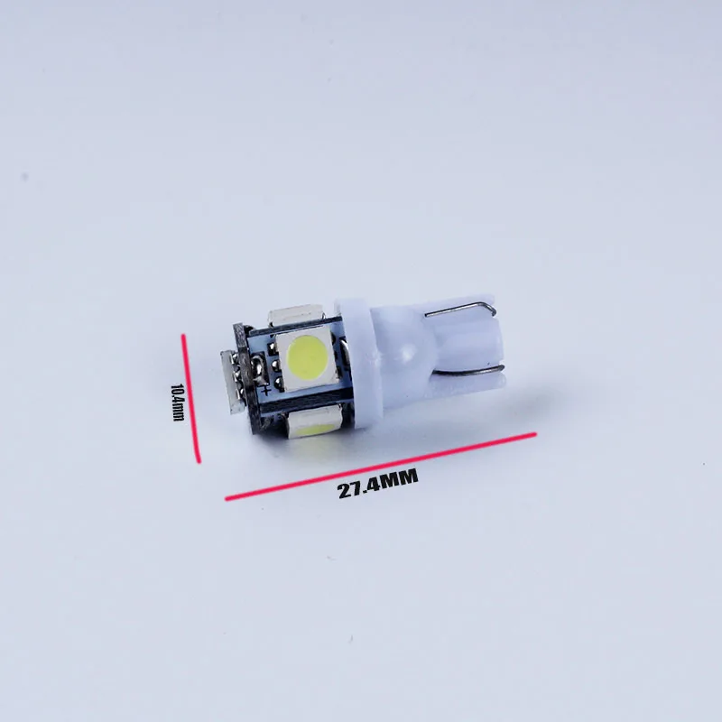 100 шт. T10 5SMD DC 12 в 1 Вт 5050 192 168 194 W5W wit/blauw/rood/groen/geel Xenon Led Клин Gloeilamp Voor Авто Стайлинг|style