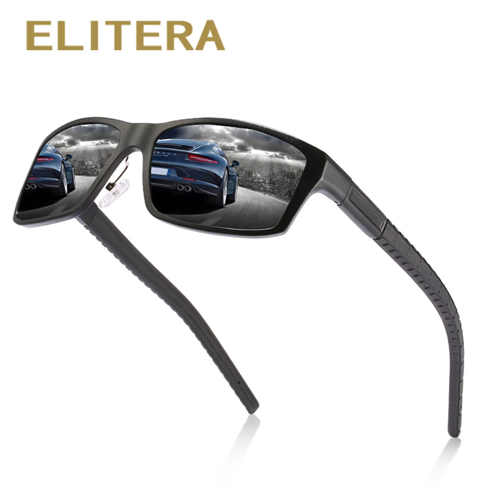 

ELITERA Male HD Polarized Sunglasses Rectangle Fishing Sun Glasses Men's Classic Brand Outdoor Eyewear