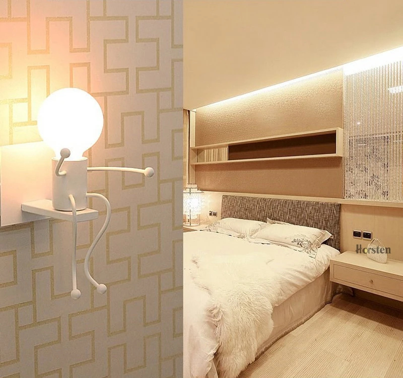 Creative Modern Interior Iron LED Wall Lamps Children Room Wall Sconces Bedroom Bedside Wall Light For Baby Kids Room Luminaire (5)