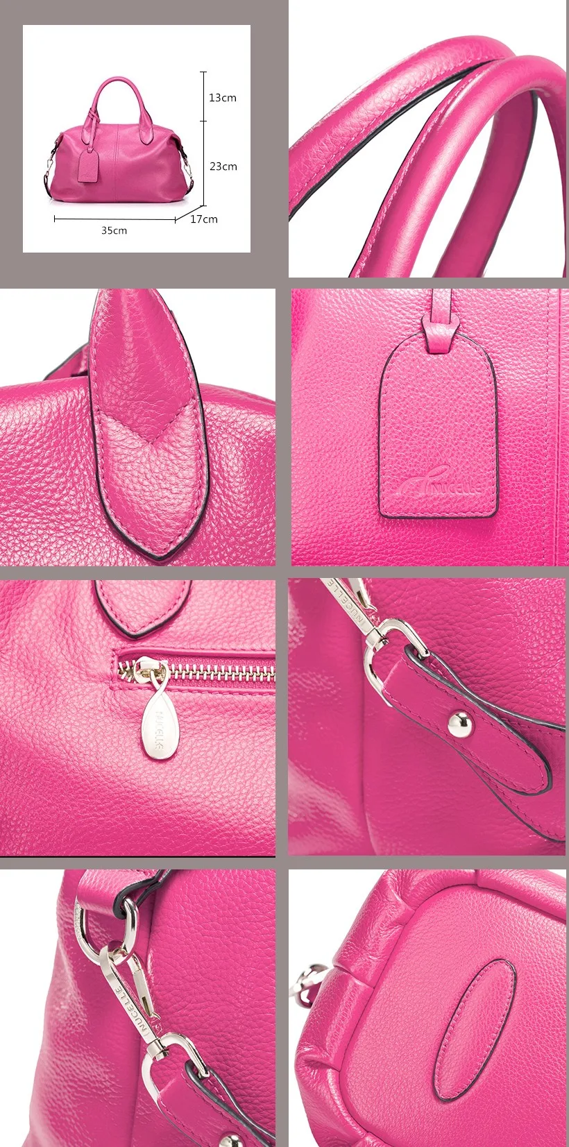 Nucelle women genuine leather handbag 10
