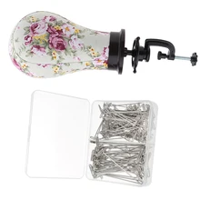 21 дюймов для создания париков холст манекен голова+ парик т шпильки+ зажим для стола