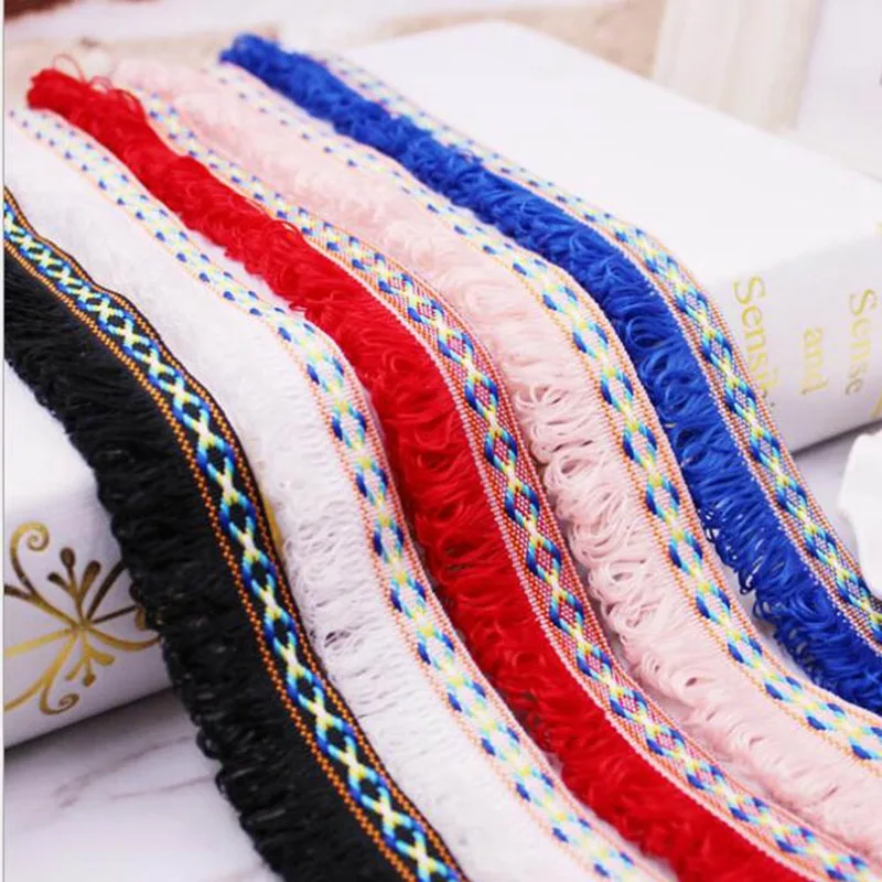 cheap Fine Quality Colorful Hanging Design Tassels Fringe Soft Cotton Lace Decorative Accessories Cloth Bags DIY Tassel