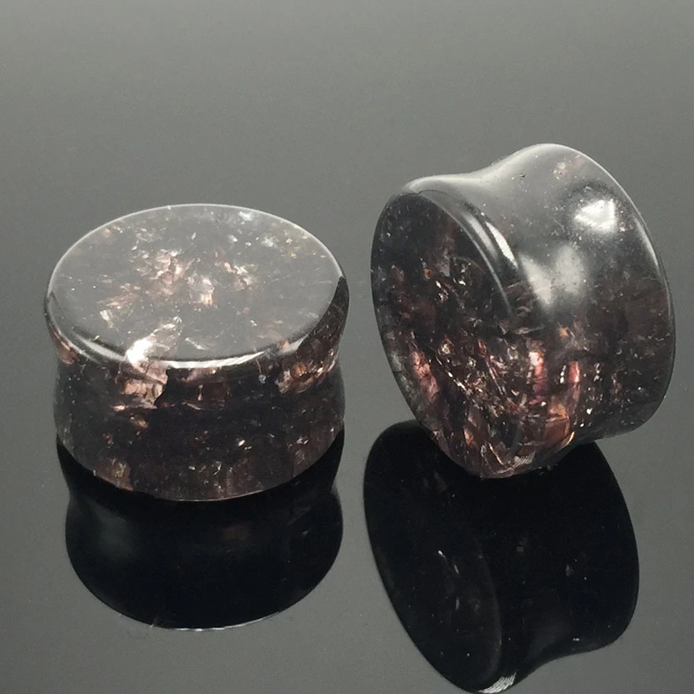 Cartilage Tragus 8 16MM Brown Glass Ear Plugs Tunnels Stone Ear