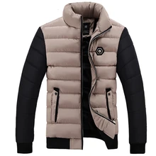Новинка, брендовая зимняя мужская куртка, толстый теплый пуховик, Мужская зимняя верхняя одежда, пуховик на молнии, Мужская однотонная пуховая куртка 8809