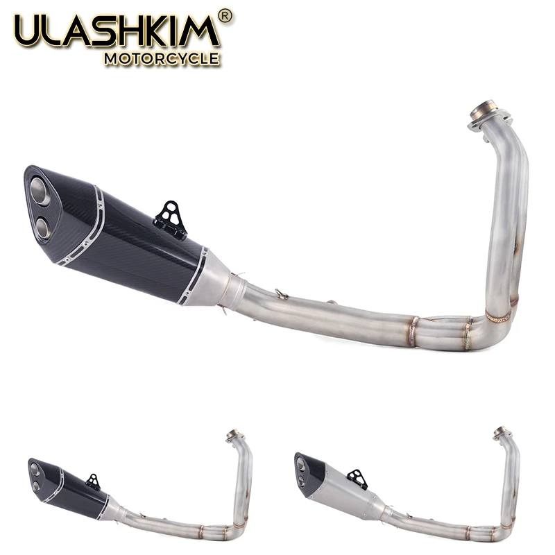 

Motorcycle Full Exhaust Muffler Middle Link Pipe Full System Slip On For kawasaki ER6N ER6F NINJA650R Ninja650 Z650 2012-2016
