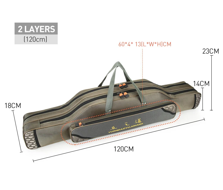 Портативный многофункциональные рыболовные сумка песка из плотной ткани детская одежда на рост 80, 90/100/120 см Удочка 3 Слои 4 Слои Travel Carry чехол Pesca XA49G