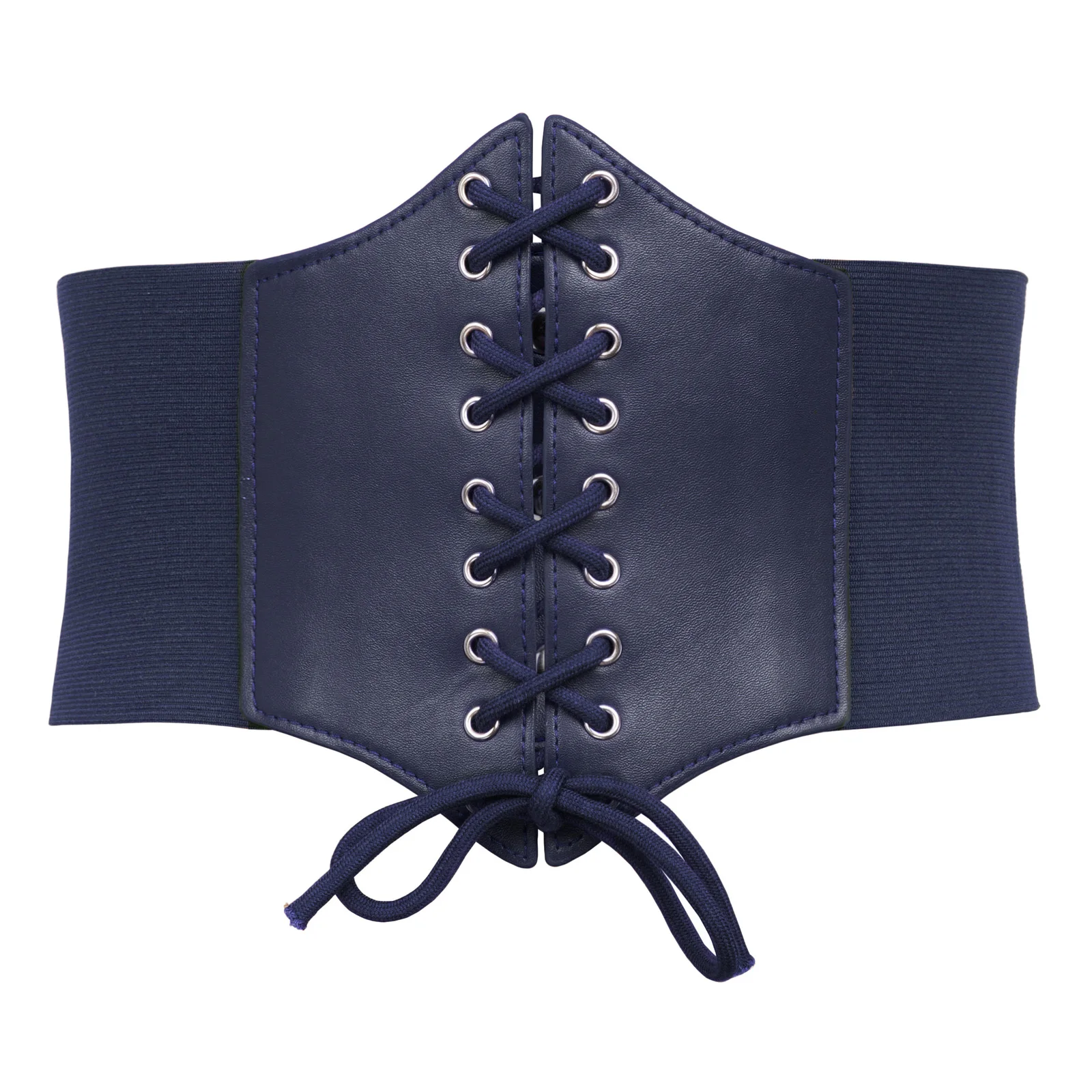 Navy Blue Женский корсетный пояс эластичный широкий пояс Дамский элегантный ретро фирменный дизайн эластичный Готический Cincher Пояс размера плюс S-3XL - Цвет: Navy Blue