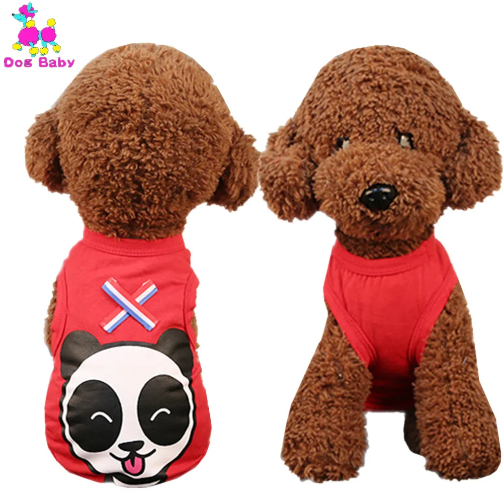 

Dog Clothes For Male Dogs 100% Cotton Dog Summer Vest Printed Cartoon Pattern Blue Red Yellow Pink Color Pet Shirt Size XS-XXL