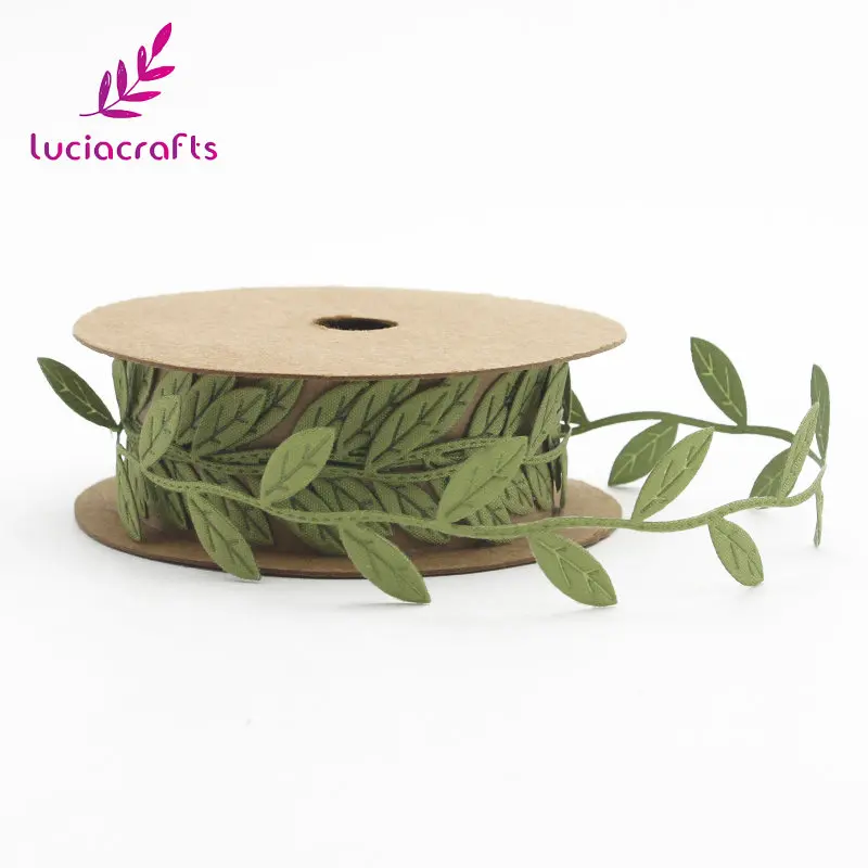 Lucia crafts 2,5 см листья Кружева отделка украшения лист ленты DIY Швейные войлочные гирлянды одежды крафт-ткани аппликации Q0607