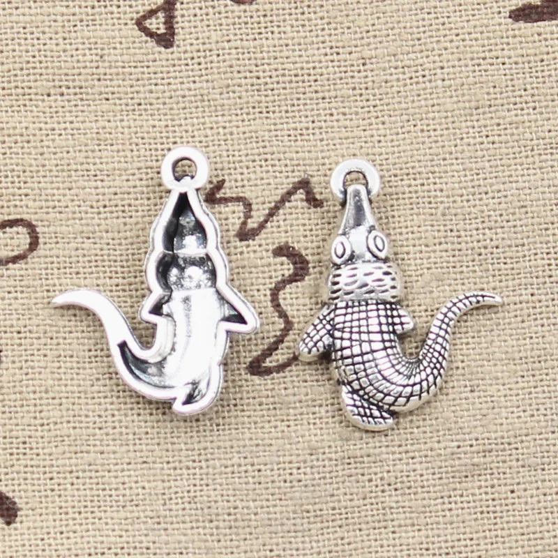 

6pcs Charms crocodile alligator 26x20mm Antique Tibetan Silver Pendant Findings Accessories DIY Vintage Choker Necklace