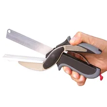 NEW ARRIVAL 2 in 1 Kitchen Knife & Cutting Board Scissors Stainless Steel Kitchen Food Cutter Vegetable Knife Stainless Knife