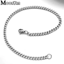 Moorvan серебро разноцветные на цепочке браслет-цепочка для мальчиков кубинский рутая девочка браслет таможенное оформление роскощный 18/19/20/21 см Для мужчин Для женщин ювелирные изделия