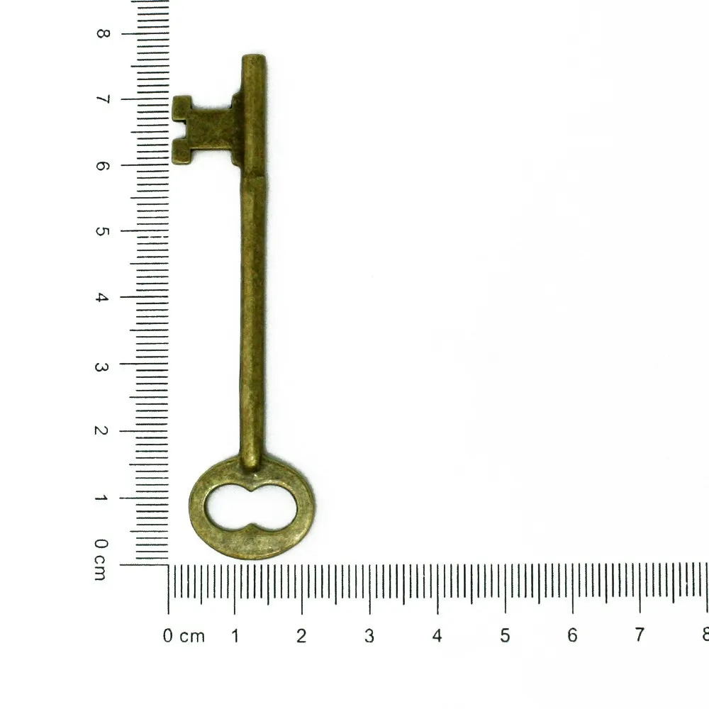 Винтажные Подвески 19X76 мм 10 шт./лот, Древний бронзовый ключ для металлических аксессуаров CN-BJI234-77