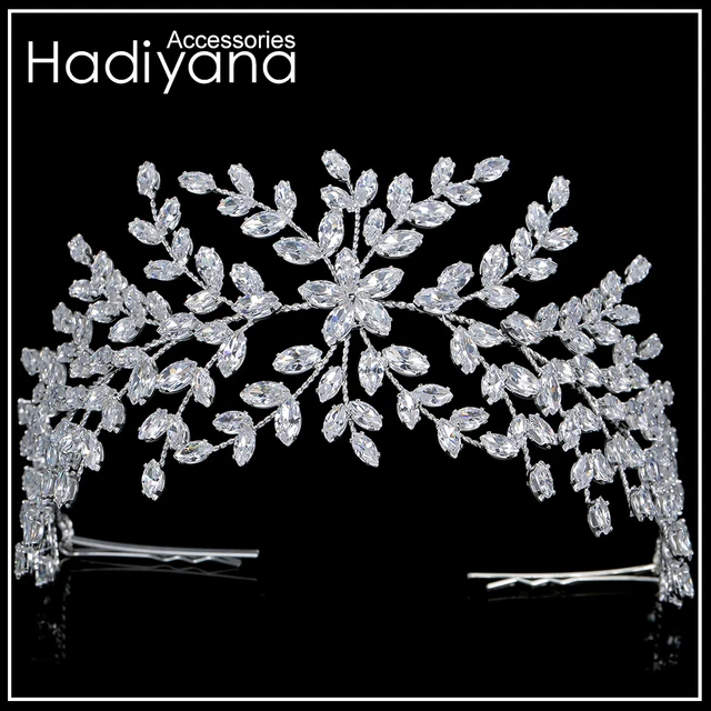 Hadiyana Fashion Bride Crown Wedding Tiaras With Zircon Women Hair Accessories Jewelry Headpiece Soft Luxury Barrettes BC4702 3