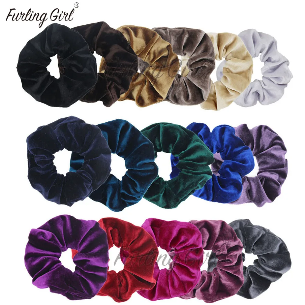 

Furling Gilr 1 PC Large Size Korean Velvet Scrunchies Ponytail Holder Pelo Pony Tail Wrap Elastic Hair Bands