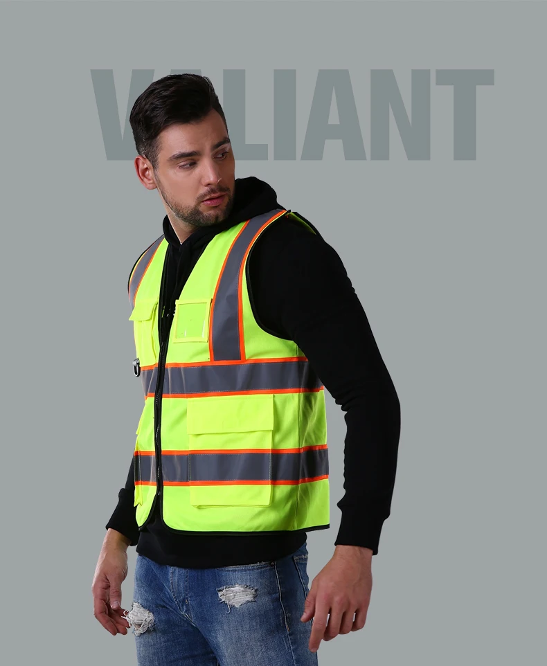 Colete de Segurança Hivizi Marca Original Colete Workwear Vestuário Segurança Reflexivo Logotipo Impressão Frete Grátis 3 Segurança e Proteção
