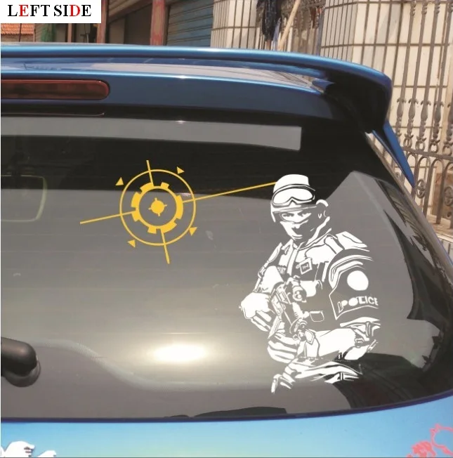 

LEFT SIDE Car Stickers 5 Size Cartoon Classical Game Car Stickers Glue Sticker Personality Window Fuel Cap Waterproof Cool
