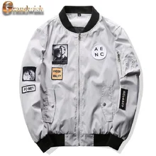 Grandwish 2017 nuevos hombres chaqueta de bombardero hip hop patch designs Slim Fit Piloto de Bombardero Chaqueta de la Capa de las Chaquetas Más El Tamaño 4XL, PA573(China (Mainland))