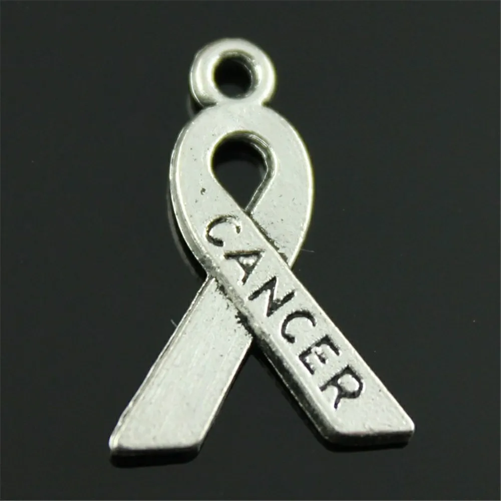 10pcs Breast Cancer Ribbon Charms Awareness Ribbon Charms Cancer Ribbon