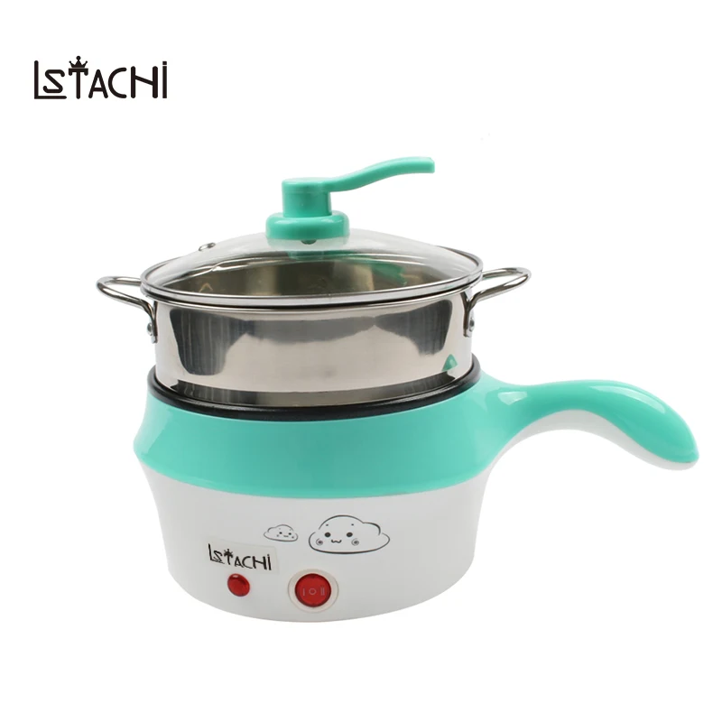 LSTACHi многофункциональное электрическое Двухслойное Hotpot мини устройство для приготовления лапши антипригарная сковорода на пару яиц для готовки супа пароварка