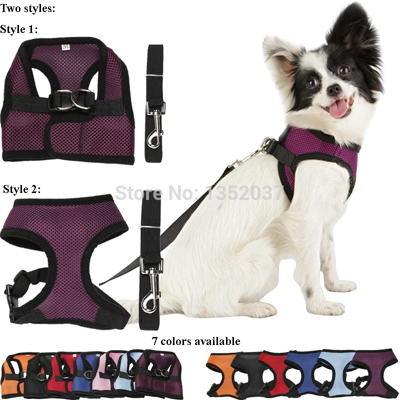 Fashion Dog Harness Soft Air Nylon Mesh Pet Harness Dog Clothes Dog Vest Dog Collar Leashdog